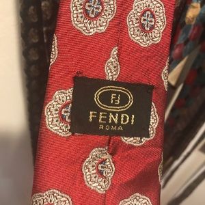 Mens Vintage 100% Silk Fendi Luxury Neck Tie